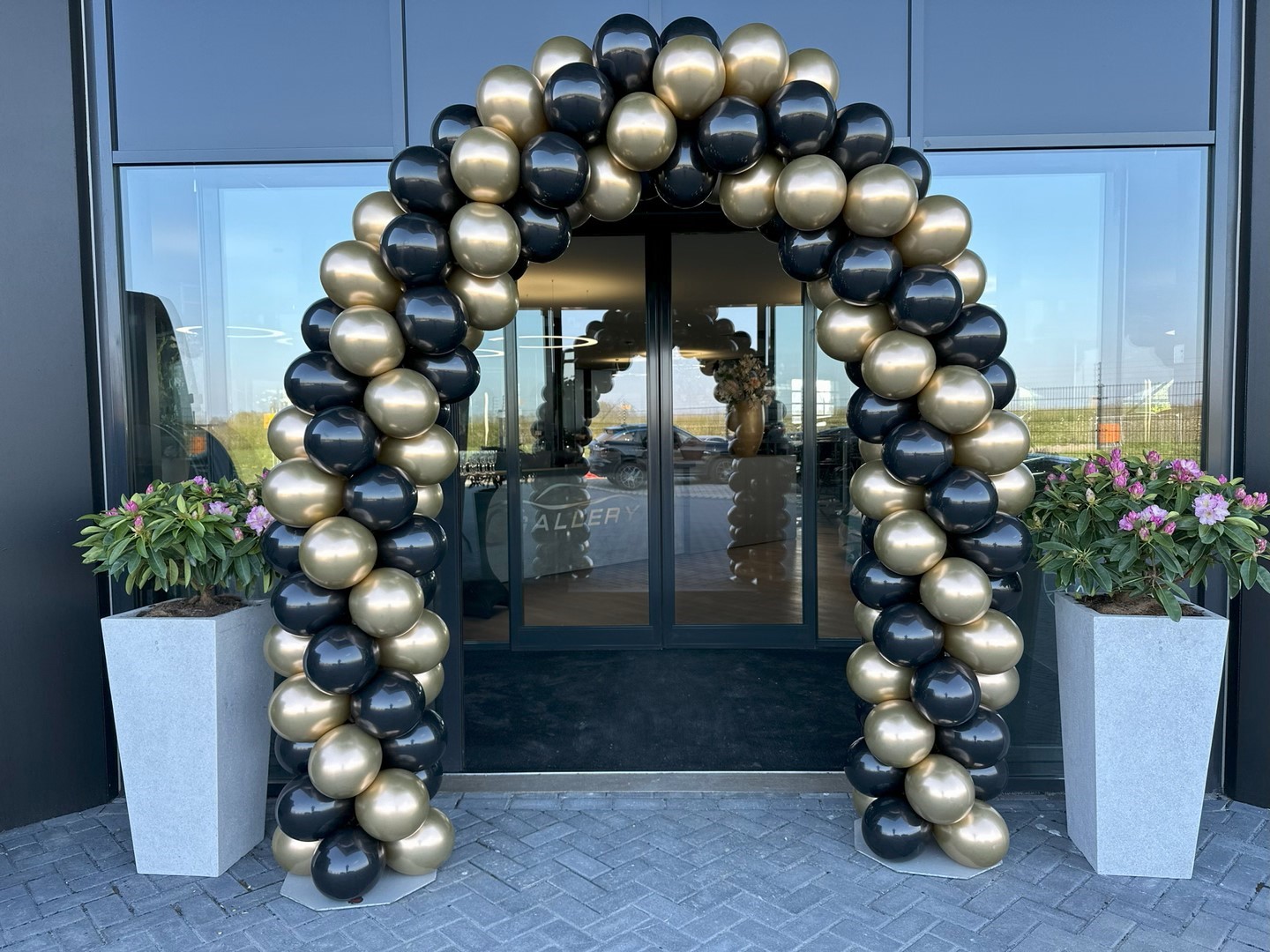 Ballonnenboog standaardglans zwart met chrome goud