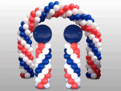 Set van een ballonnenboog met 2 ballonnenpilaren